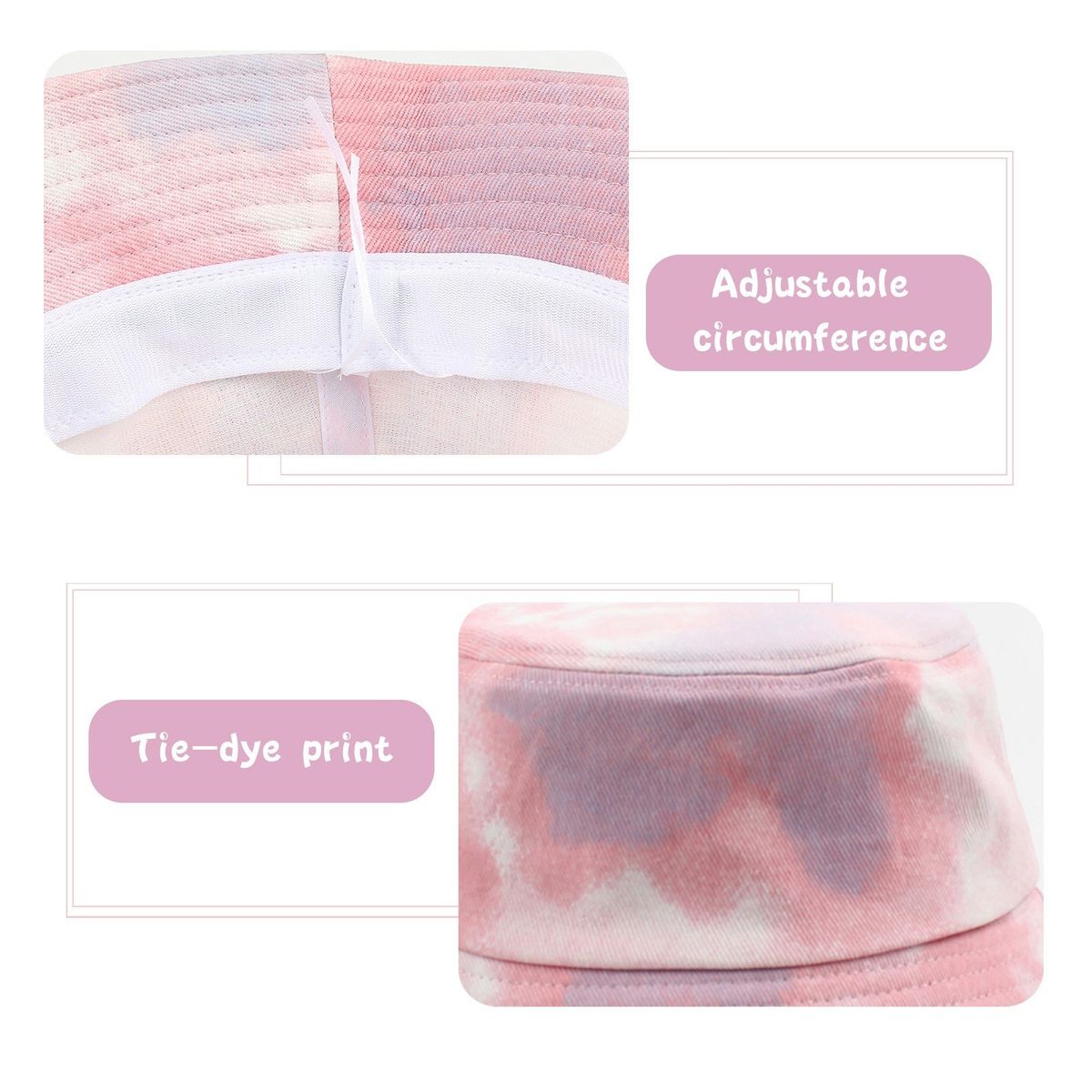 Men Women Tie-Dye Print Fisherman Hat Adjustable Outdoor