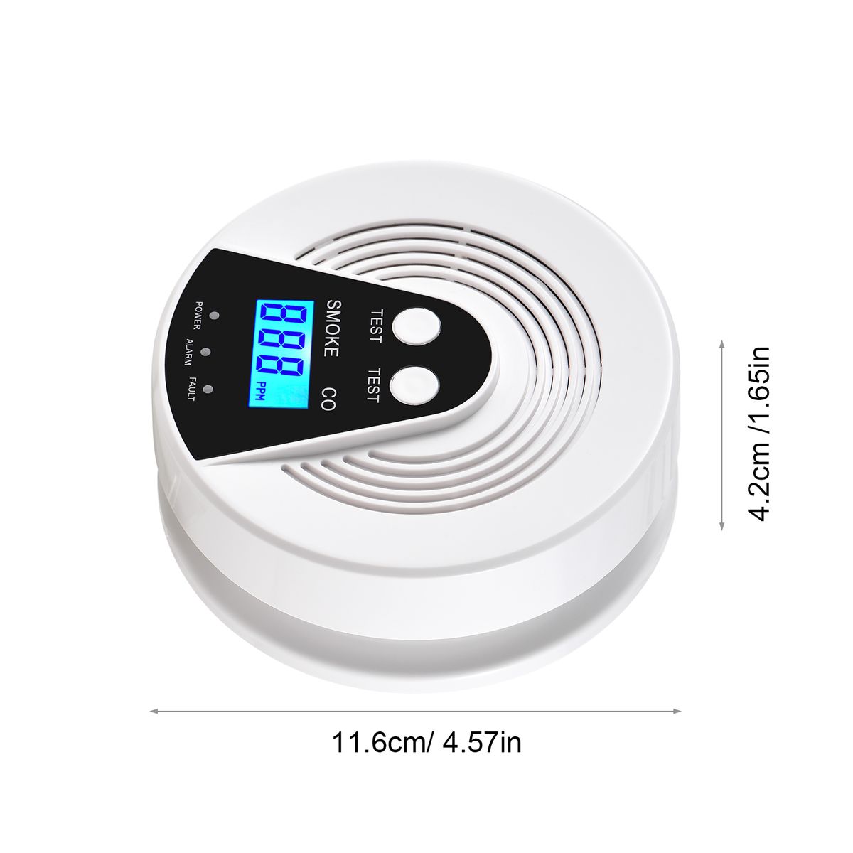 Smoke And Carbon Monoxide Alarm LCD Display CO Detector