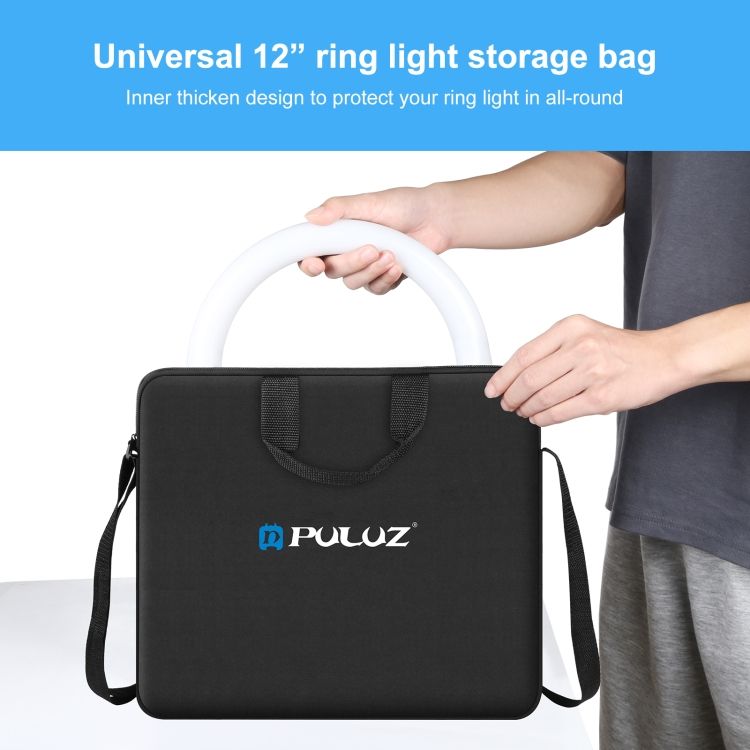 PULUZ 12 Inch Ring LED Lights Portable Zipper Storage Bag