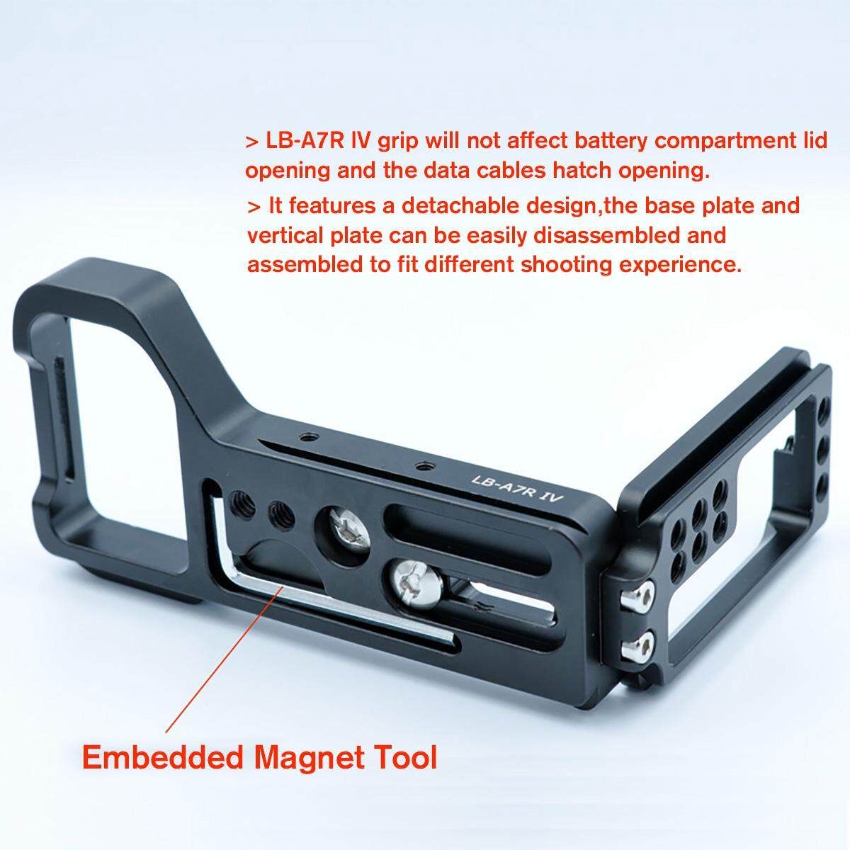 Quick Release Plate L Bracket Extension Scalable For Sony A7 R IV ILCE-7RM4 A7R4 Black