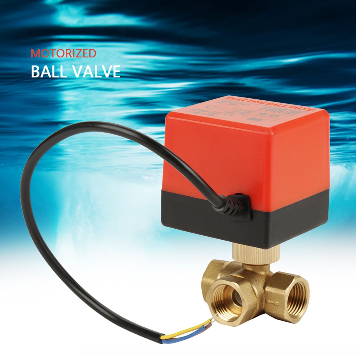 G1/2" DN15 Br 3 Way 220VAC Motorized Ball Electrical Vae