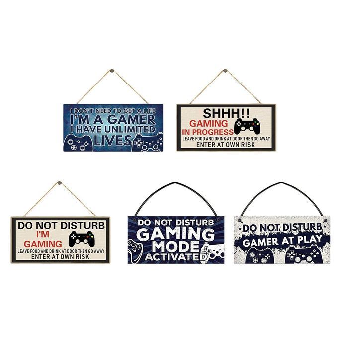 Wooden Door Hanging Sign Ornament Funny Gamer Play De Oration For Home-1#