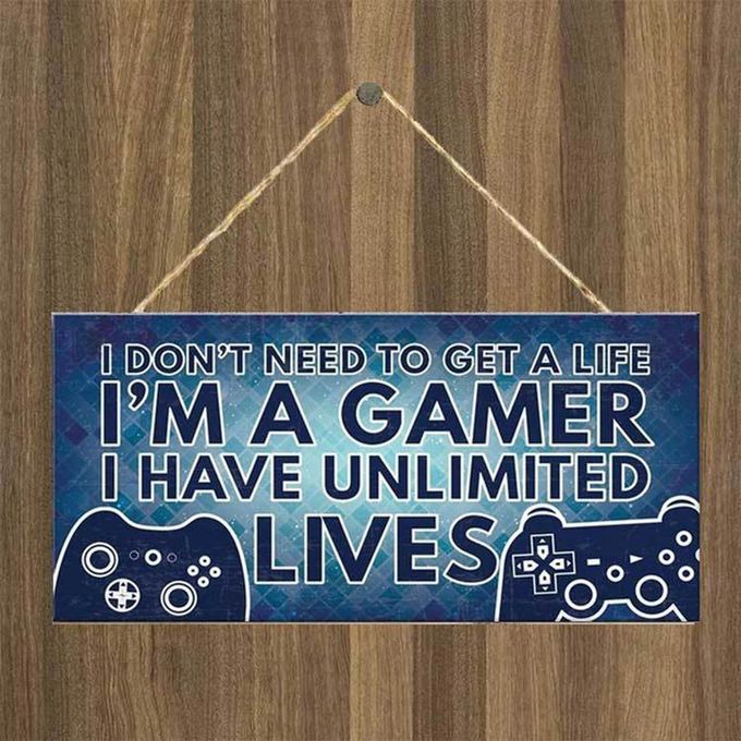 Wooden Door Hanging Sign Ornament Funny Gamer Play De Oration For Home-1#