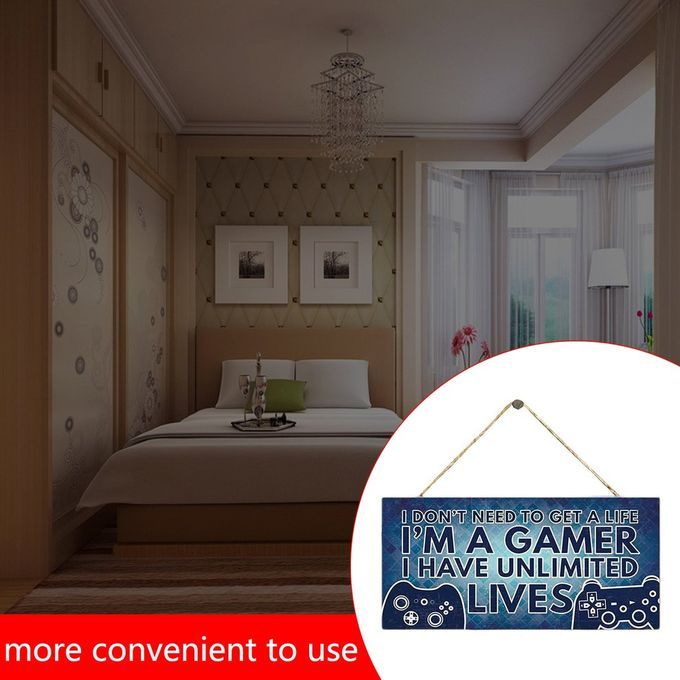 Wooden Door Hanging Sign Ornament Funny Gamer Play De Oration For Home-1#
