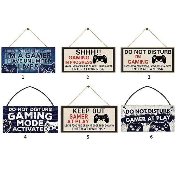 Wooden Door Hanging Sign Ornament Funny Gamer Play De Oration For Home-1#