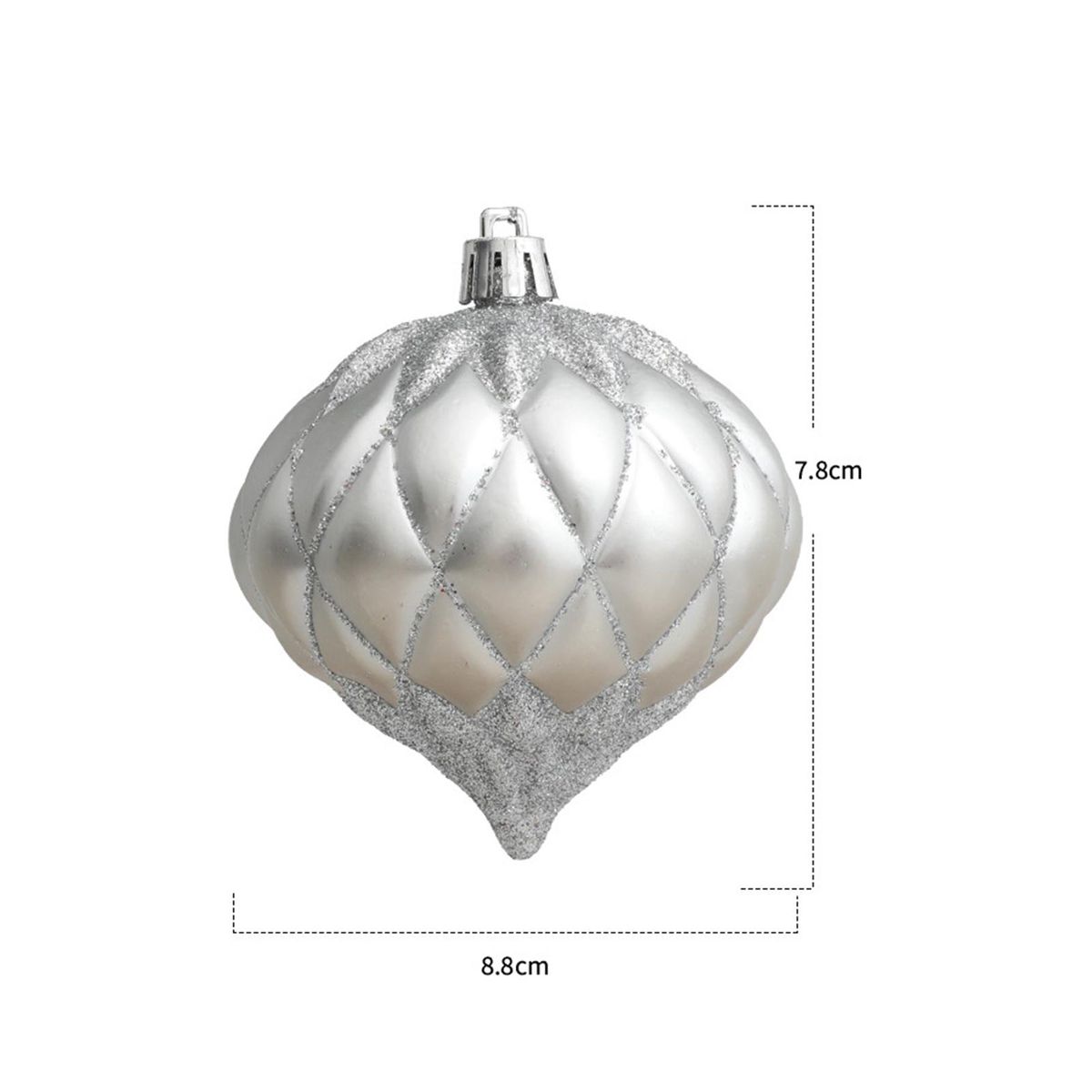 3PcsBox Threaded Ball Christmas Tree Decorations Hanging Ball Silver