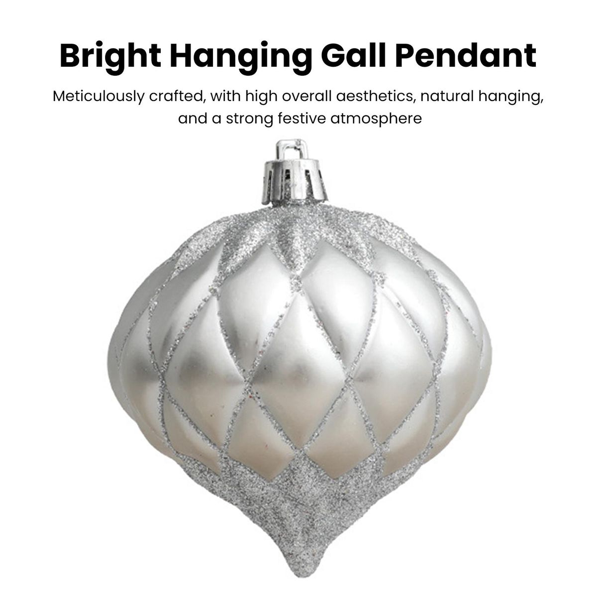 3PcsBox Threaded Ball Christmas Tree Decorations Hanging Ball Silver