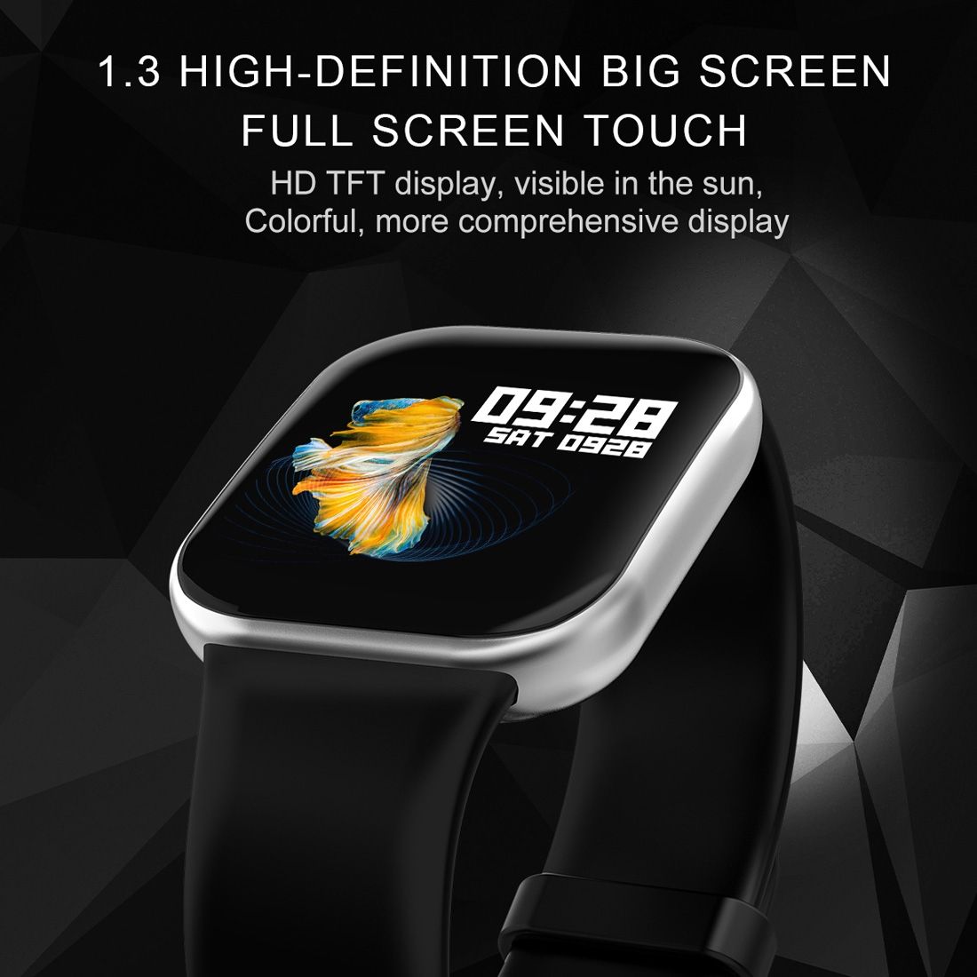 X16 1.3 Inch TFT Color Screen IP67 Waterproof Bluetooth Smartwatch, Support Call Reminder/ Heart Rate Monitoring /Blood Pressure Monitoring/ Sleep Monitoring(Black)