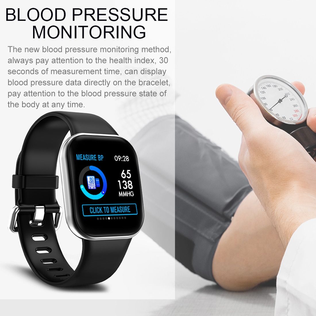 X16 1.3 Inch TFT Color Screen IP67 Waterproof Bluetooth Smartwatch, Support Call Reminder/ Heart Rate Monitoring /Blood Pressure Monitoring/ Sleep Monitoring(Black)