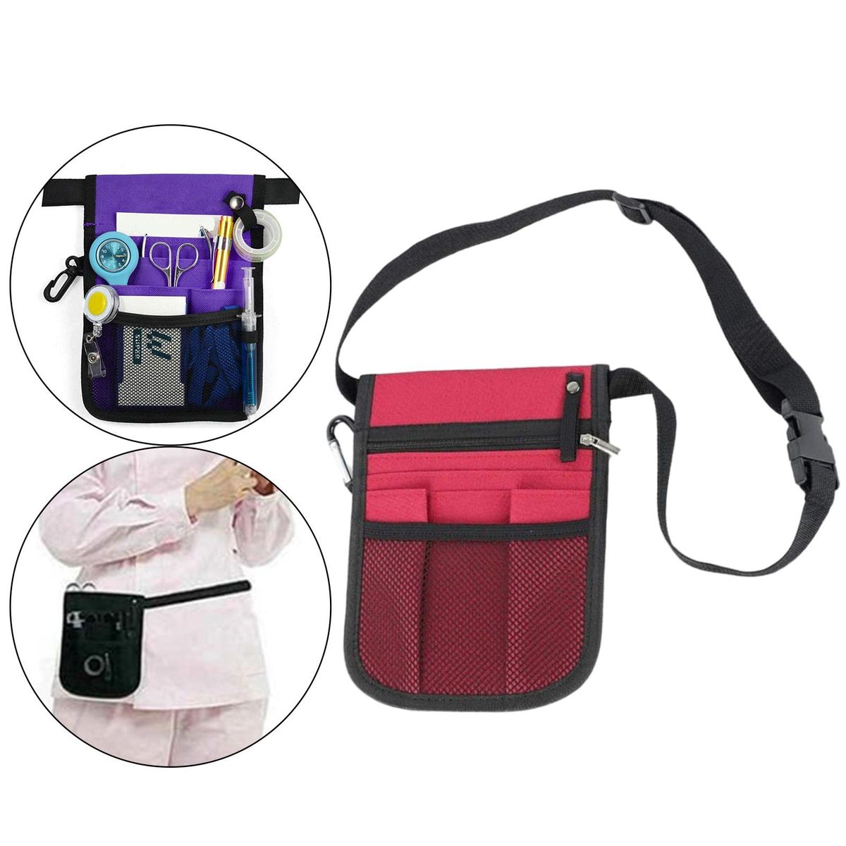 Nurse Nursing Waist Bag Pouch Fanny Pack Nursing Belt Waist Bag Red