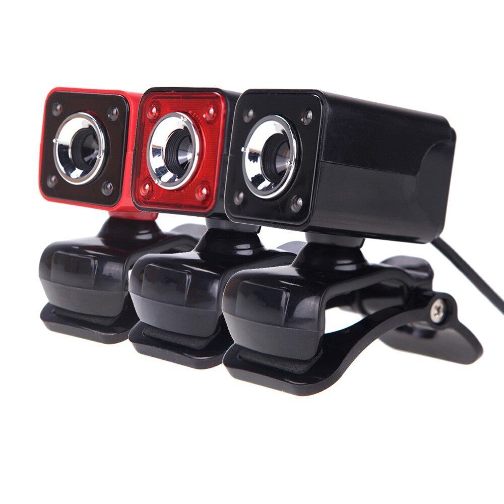 4 LED 12MP HD Webcam Digital USB Camera Video Recording For Android TV PC Laptop Black Red