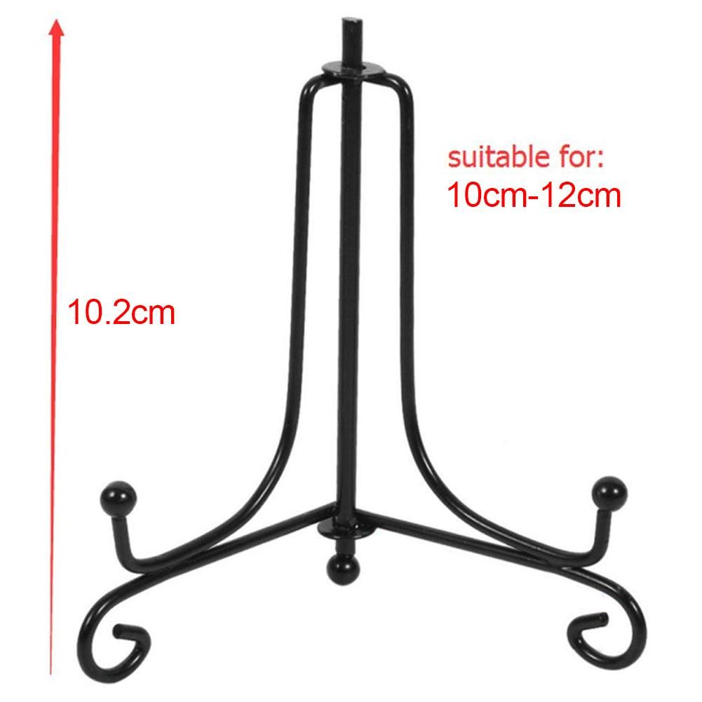 (4 pack)Iron Display Stand, Black Iron Easel Plate Display Photo Holder Stand, Displays Picture Frames, Cookbooks, Decorative Plates, Tablets and Art 4 Inch