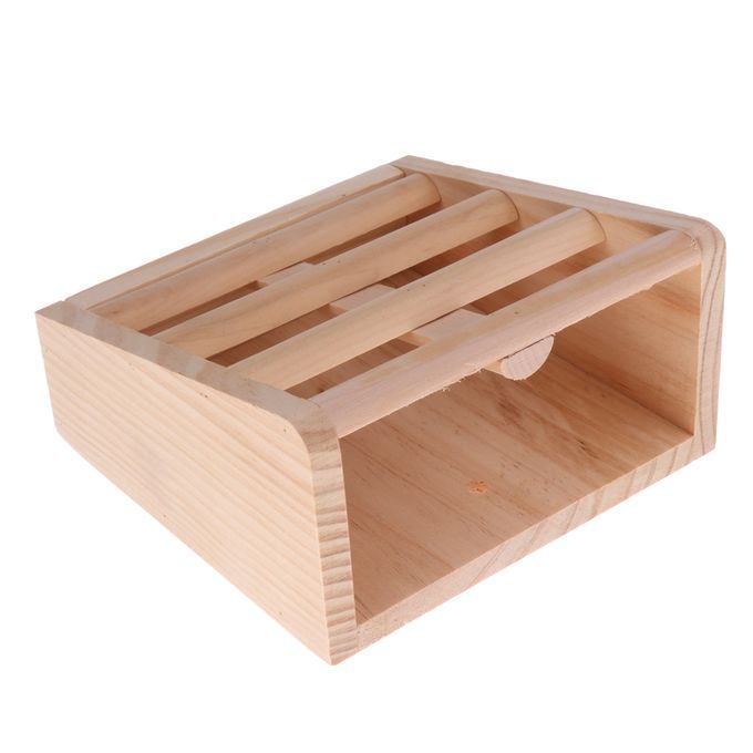 Small Pet Rabbits Guinea Pig Wooden Rack Feeder Hay Grass Nesting