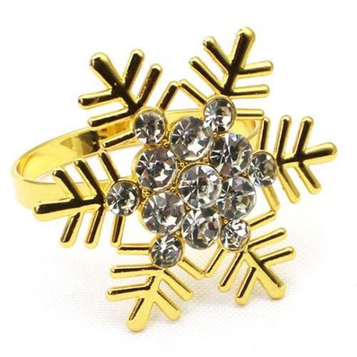 Gold Napkin Rings Set Of 6, Christmas Deer And