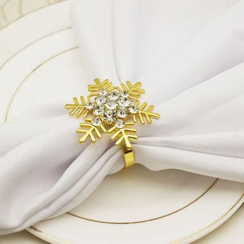 Gold Napkin Rings Set Of 6, Christmas Deer And