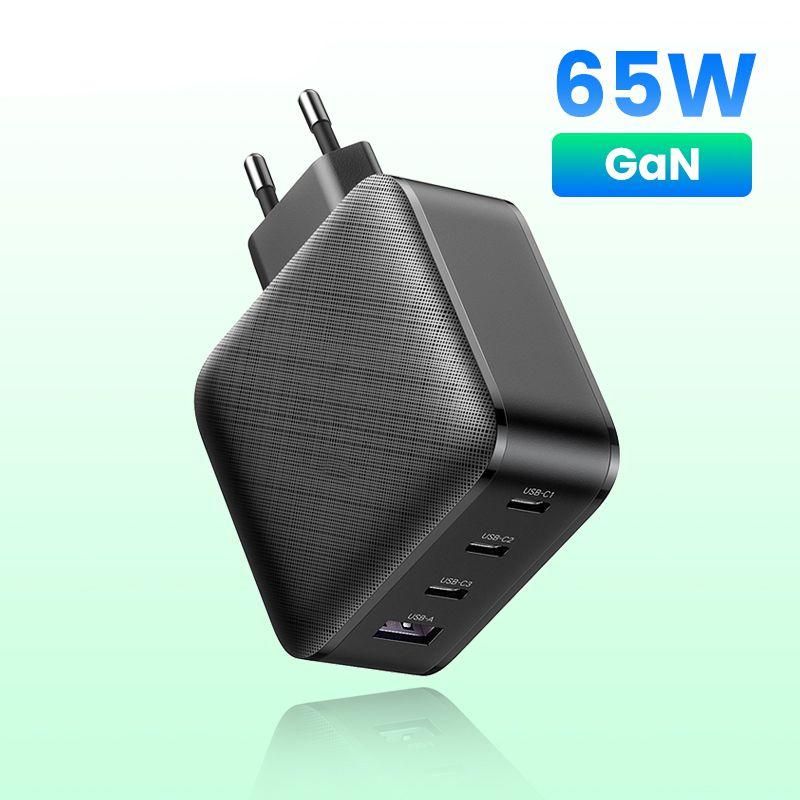 USB Charger GaN Charger 65W USB C Fast Charging with 3 4 USB