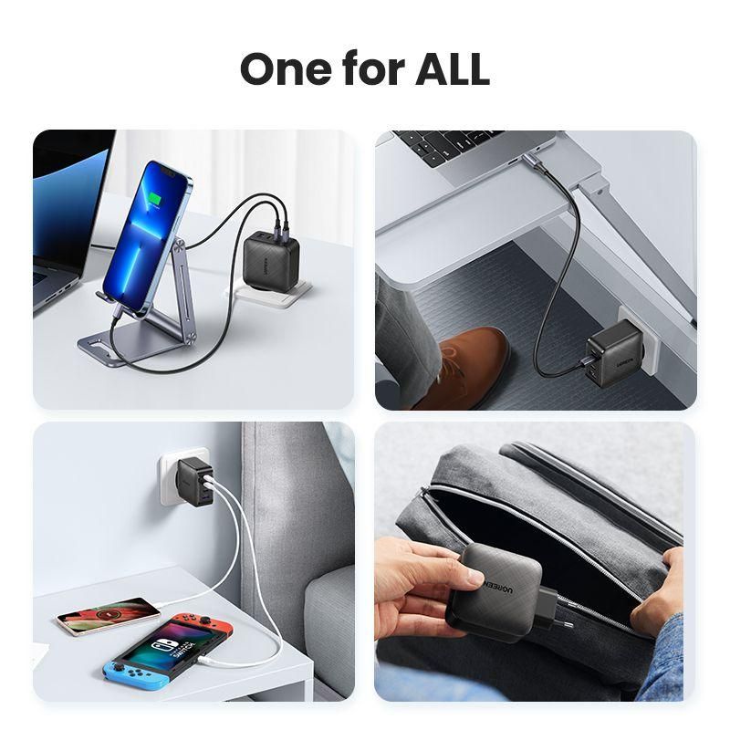 USB Charger GaN Charger 65W USB C Fast Charging with 3 4 USB