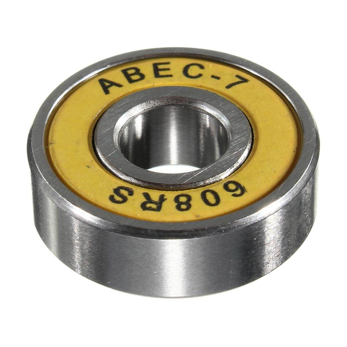 8PCS ABEC 7 Skateboard Longboard Skate Roller Hocker Wheel 608 Bearings+Spacers Yellow
