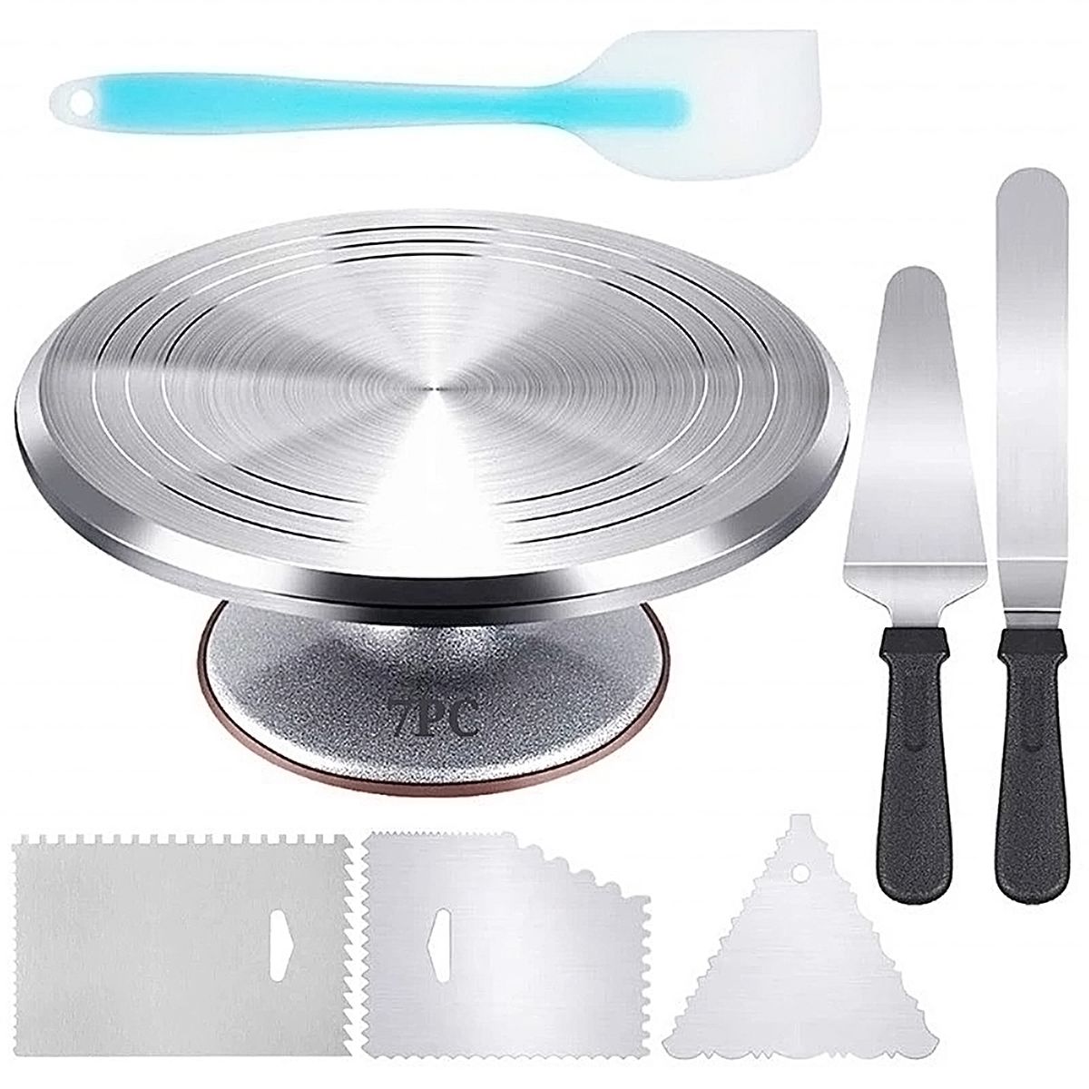7PCS Rotating Cake Decoration Modeling Tool  12''Aluminium