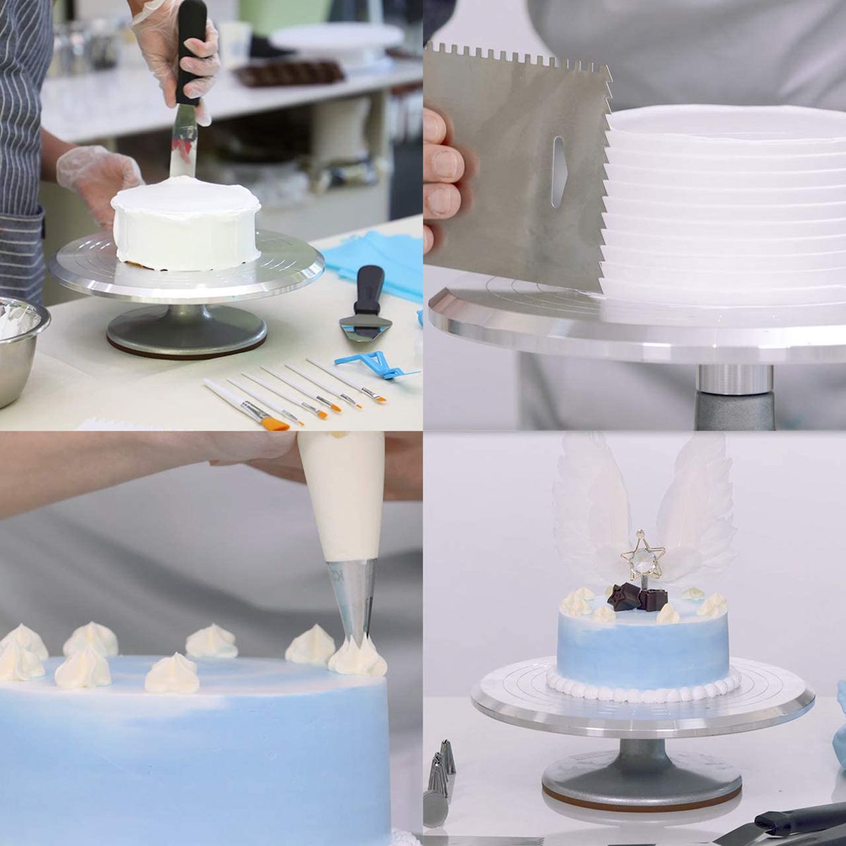 7PCS Rotating Cake Decoration Modeling Tool  12''Aluminium