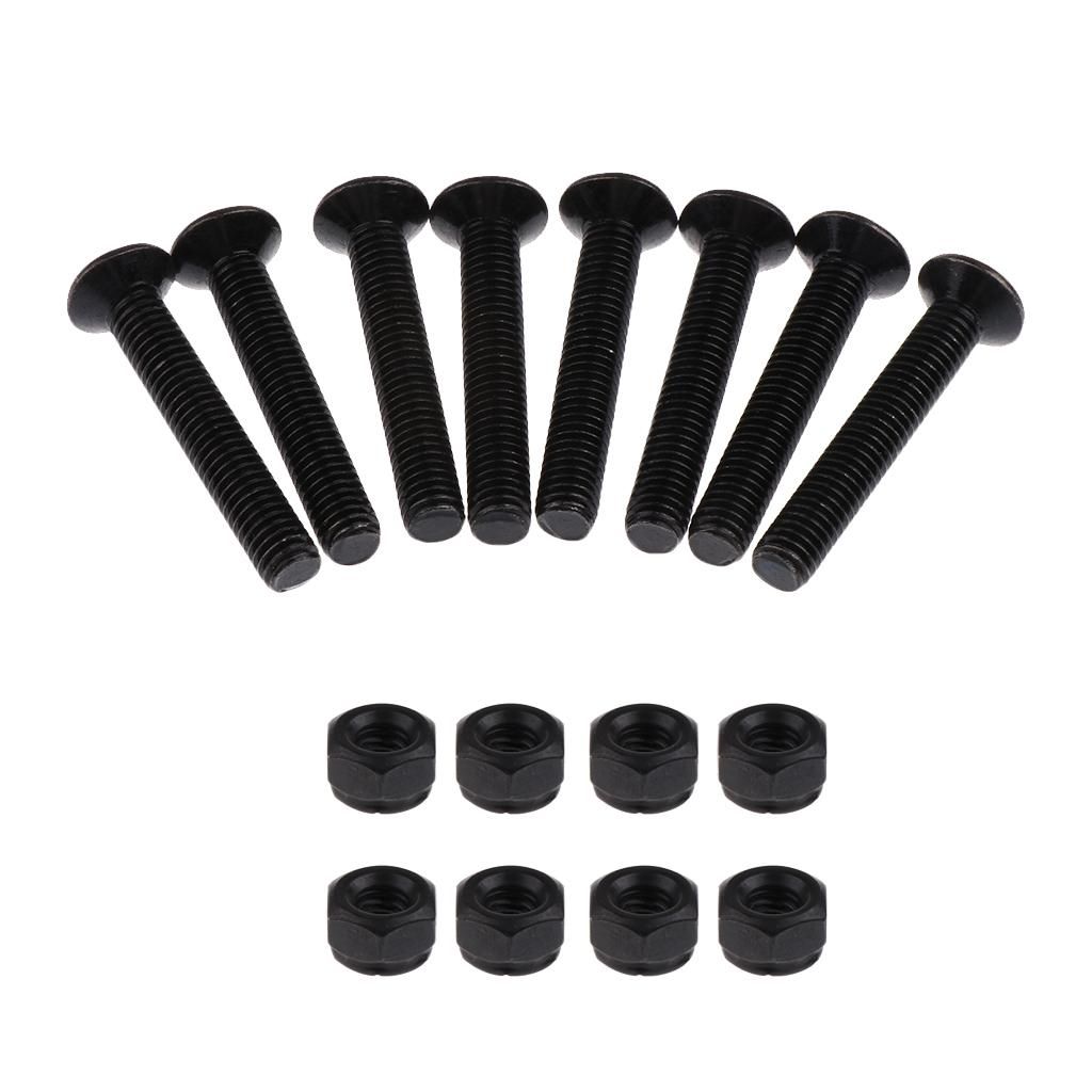 8 Pairs Skateboard Hardware Screws Longboard 5x29mm Black