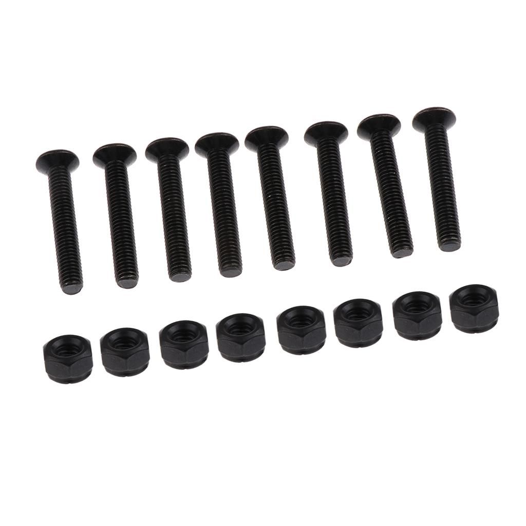 8 Pairs Skateboard Hardware Screws Longboard 5x29mm Black