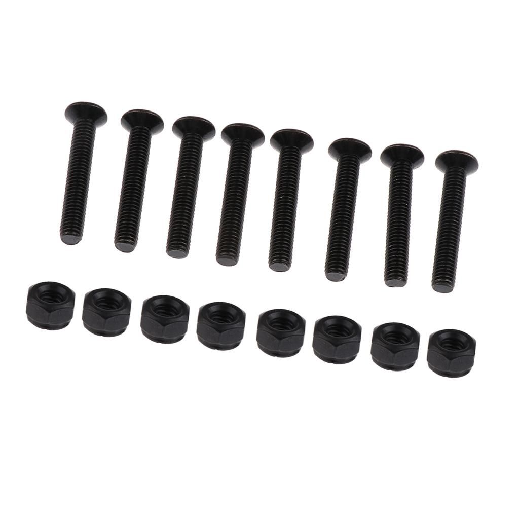 8 Pairs Skateboard Hardware Screws Longboard 5x29mm Black
