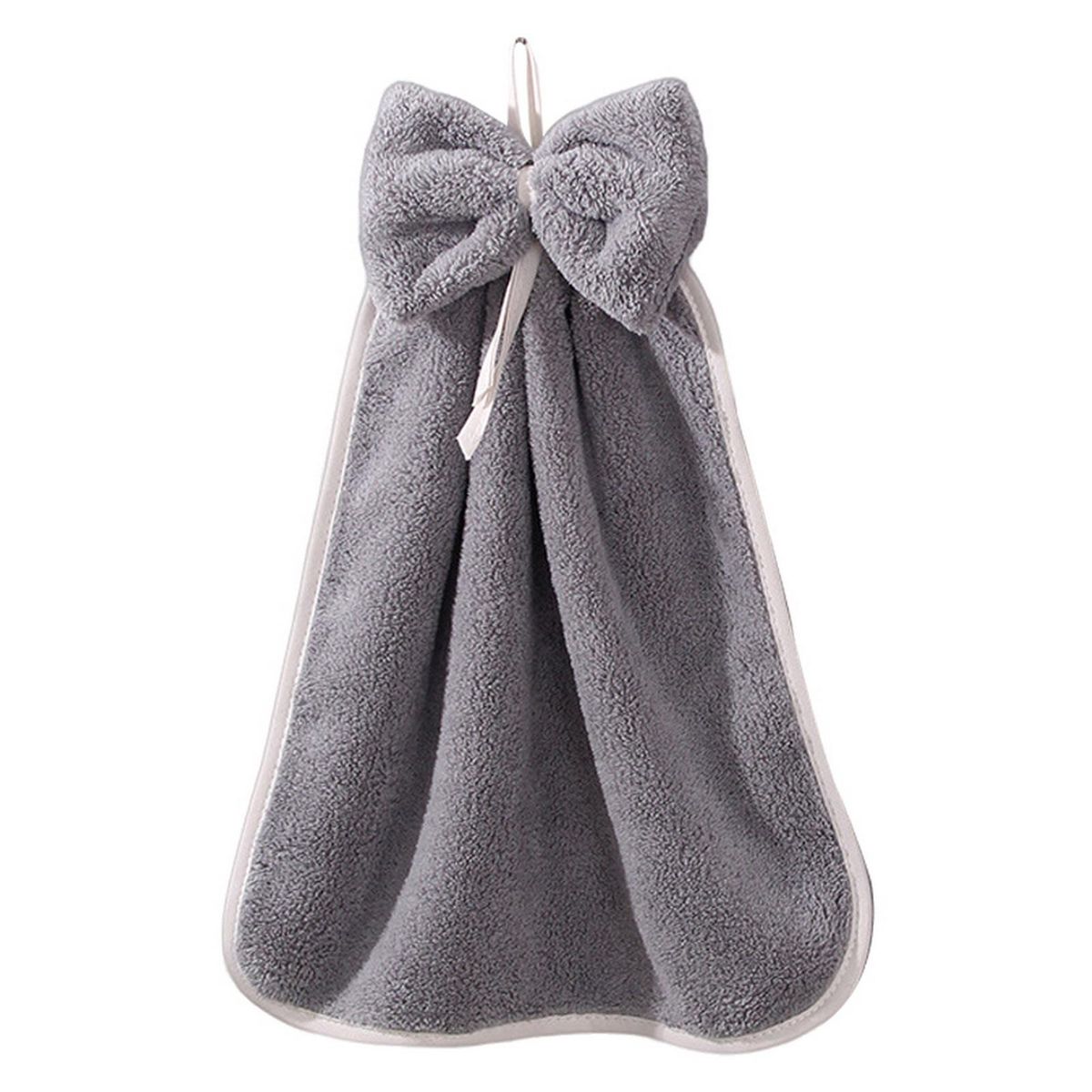 Drying Towel Lovely Bowknot Hand Drying Cleaning Towel Light Grey