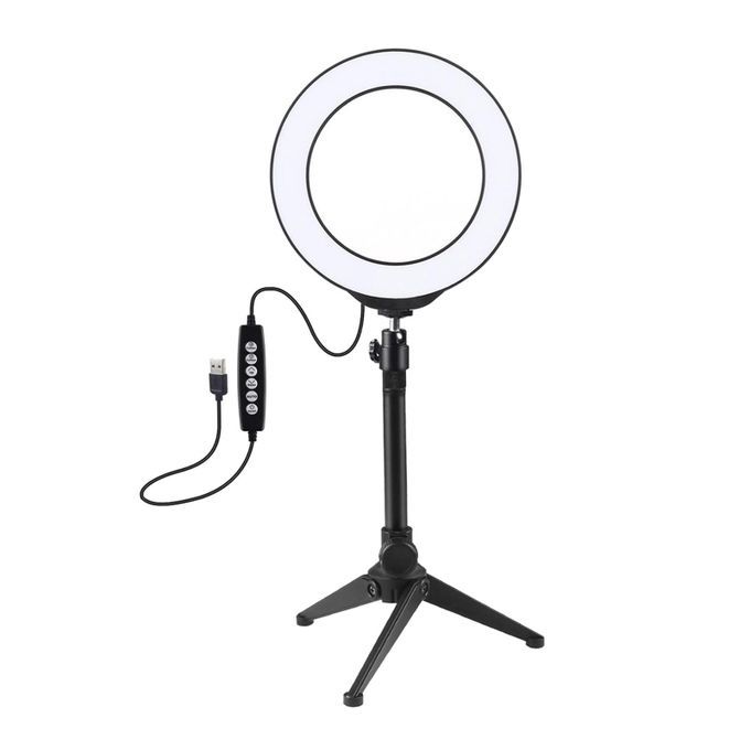 28 Lamp Beads Ring Light With Desktop Stand For Interview Online Set C