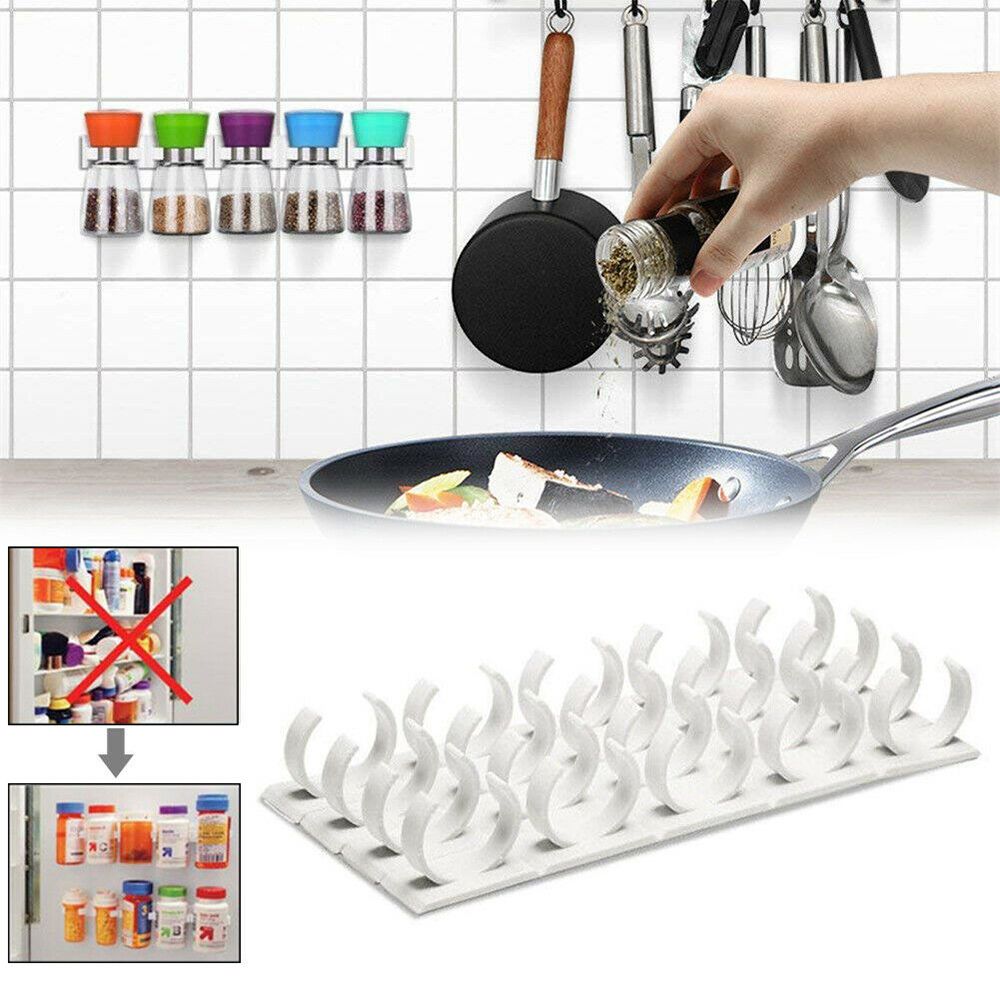 20Pcs Kitchen Spice Jar Rack Adhesive Seasoning Bottle