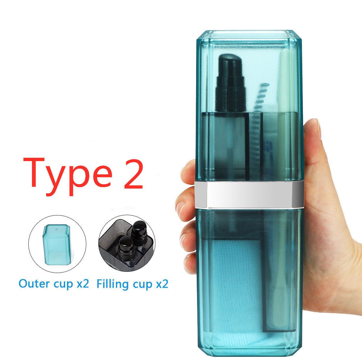 8/6/4/1pcs Portable Multifunctional Travel Storage Kit Bathroom Shower Organizer Set Toothbrush Holder 2 Cups + Combs + Towels + 2 Squeeze Containers + 2 Toothbrushes For Choose 4pcs Economy Version