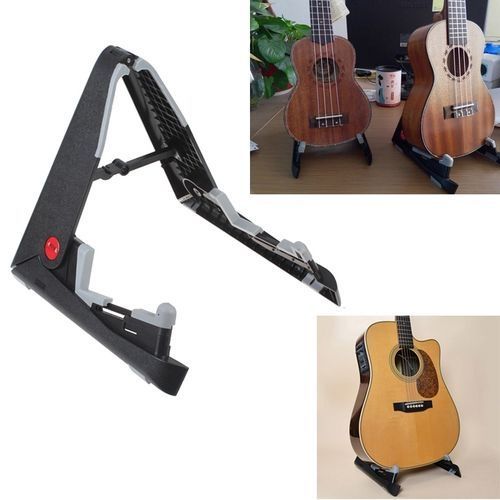 Black Portable Folding Guitar Stand For Acoustic Guitar