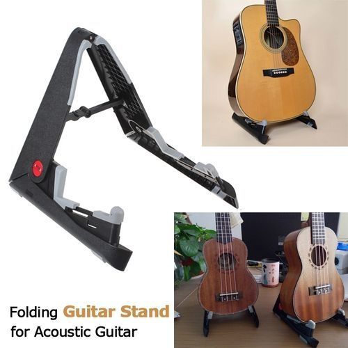 Black Portable Folding Guitar Stand For Acoustic Guitar
