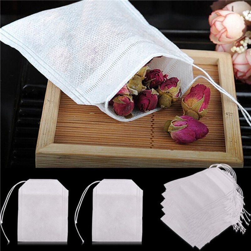 100/200Pcs Empty Scented Tea Bag With String Seal Filter-