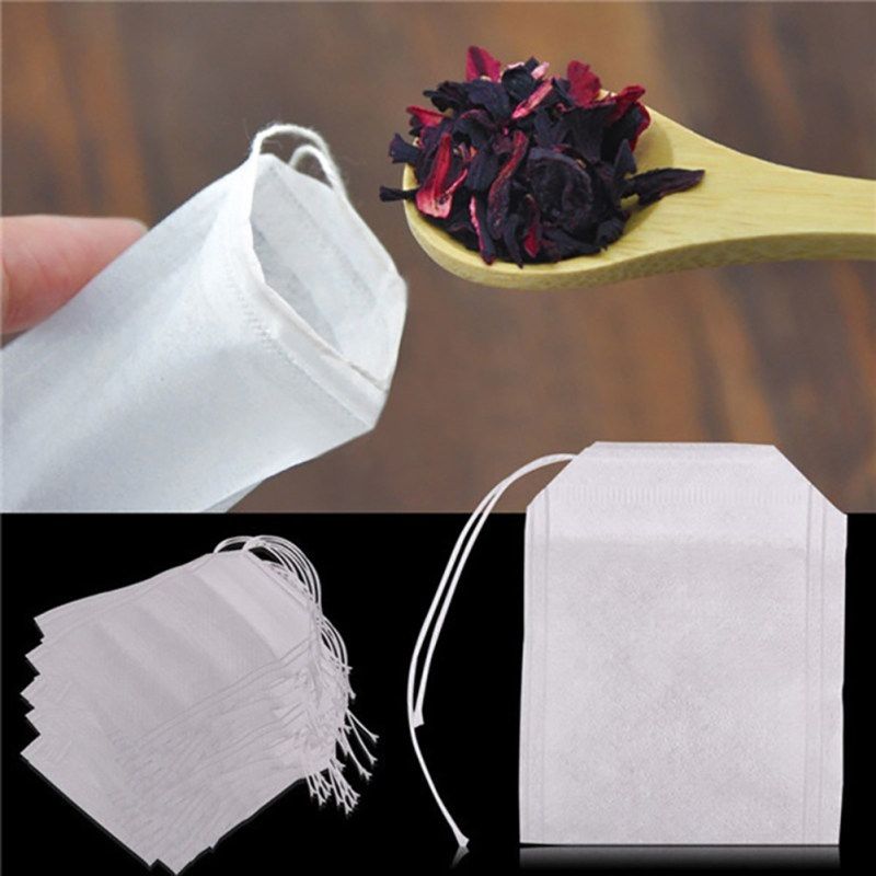 100/200Pcs Empty Scented Tea Bag With String Seal Filter-