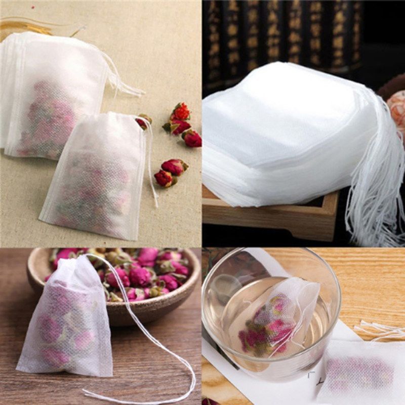 100/200Pcs Empty Scented Tea Bag With String Seal Filter-