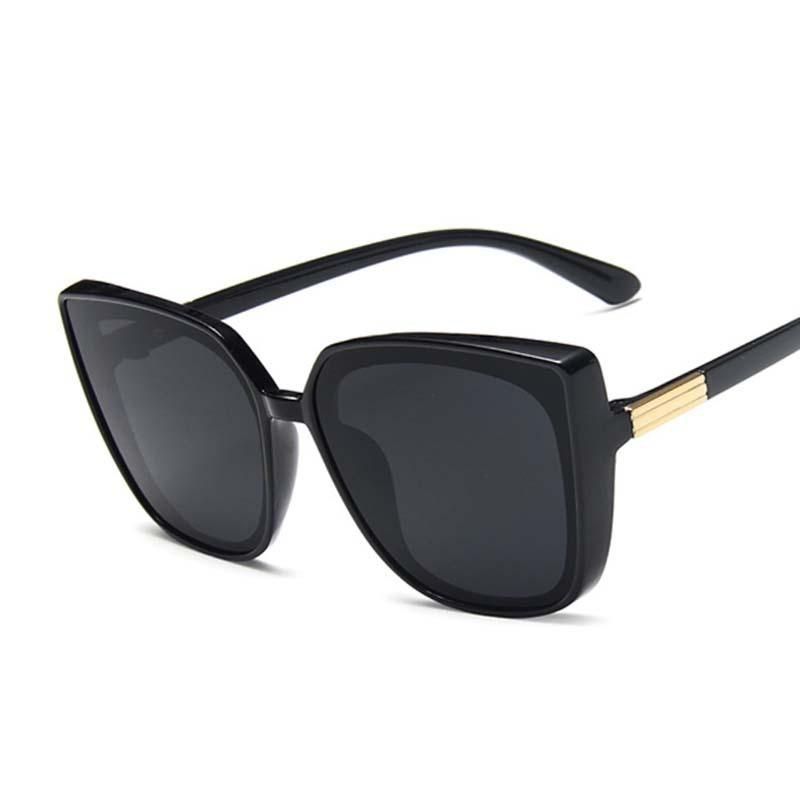 Cat Eye Fashion Sunglasses Woman Vintage Designer Black Glasses Sun Glasses Big Frame Cool Sexy Female