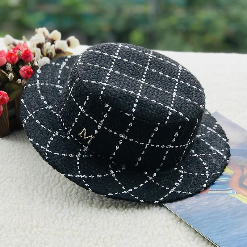 M flat top straw hats female mixed color Beach Hat Lady boater Sun Caps m Panama fedora women's cap
