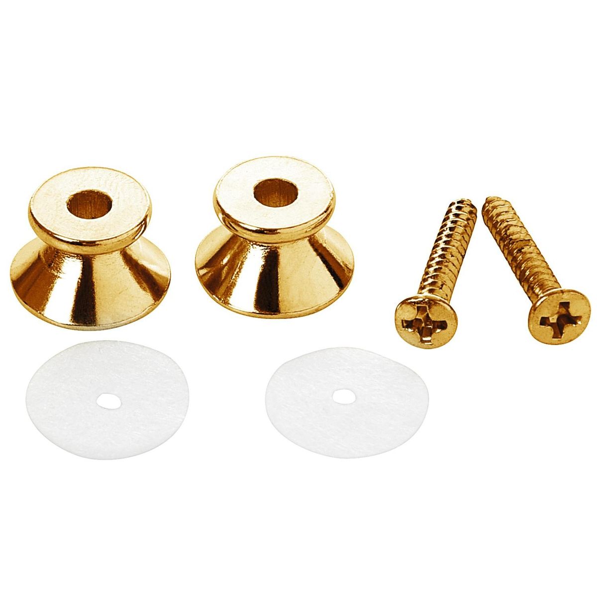 2 x Electric Acoustic Guitar Bass Strap Button Screw Lock Pins Pegs Pads Golden
