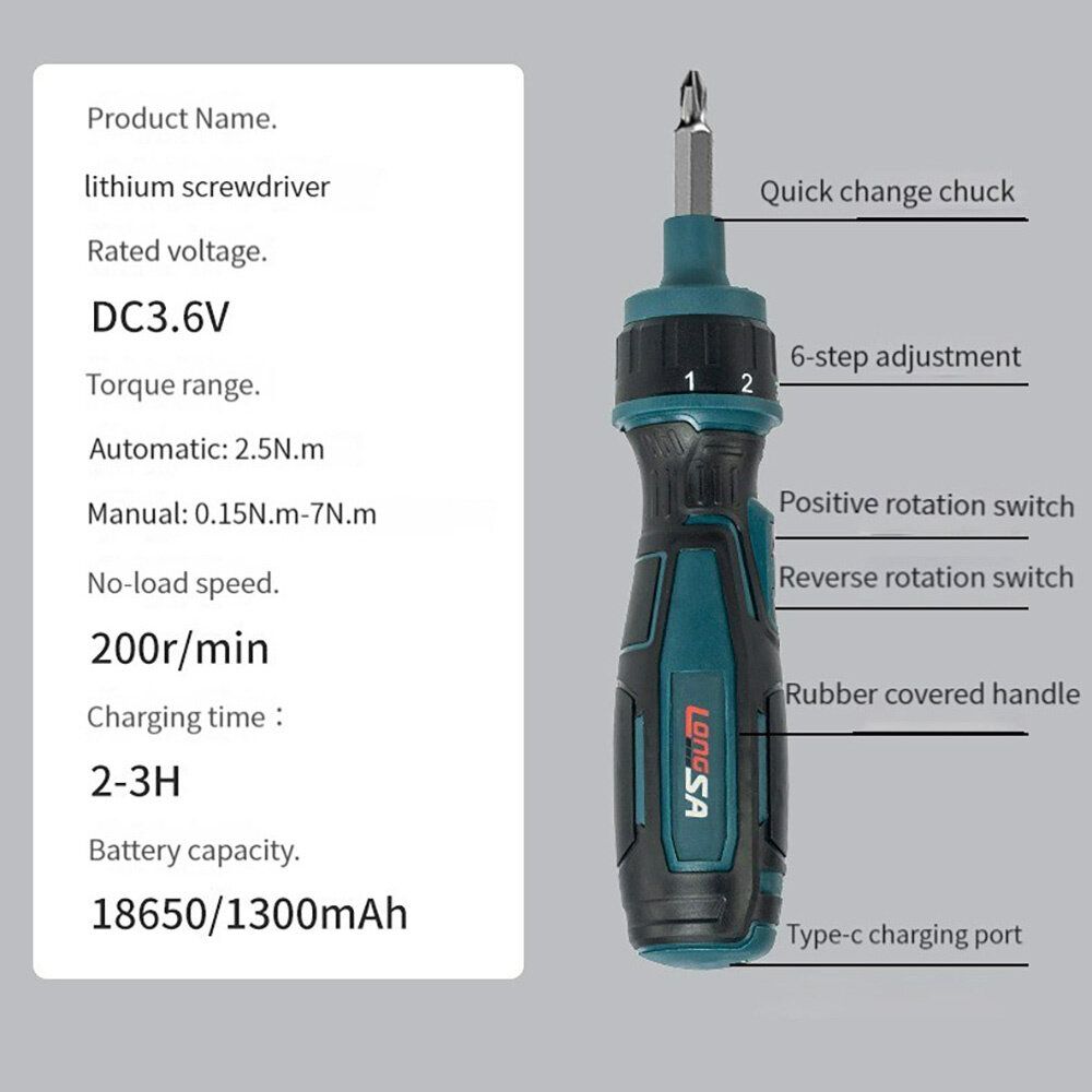 11PCS 200r/min Household Ratchet Screwdriver Cordless