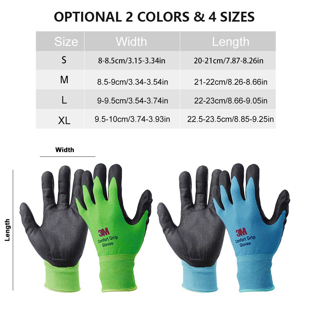 3M 1 Pair Comfort Grip Glove Nitrile Rubber Protective