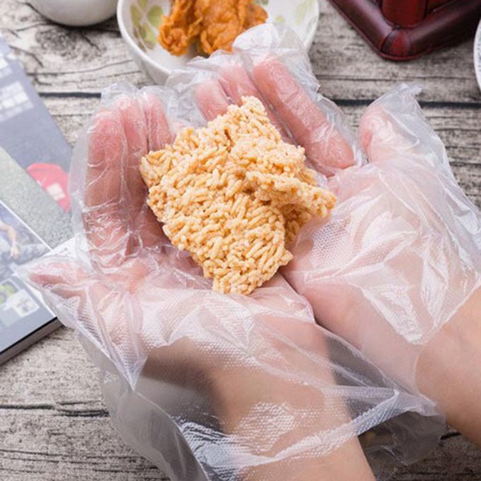 100Pcs/Bag Disposable Gloves Transparent Food-Grade Pe