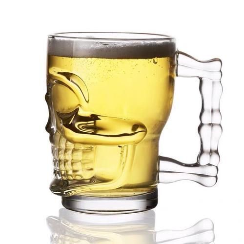 Lead Free Glass Creative Skull Cup Large Capacity Beer Cups Tea Mug Thickened Heat Resistant Coffee Mugs For Gift