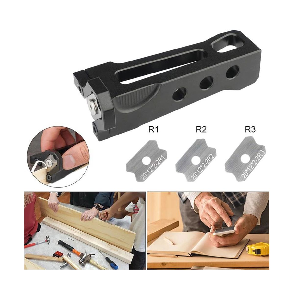 4Pcs/Set Woodworking Edge Trimmer Corner Planer Arc Wood