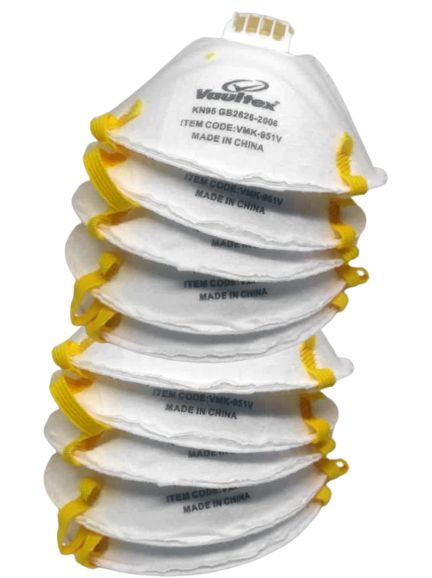 KN95 CUP SHAPED PARTICULATE RESPIRATOR/MASK WITH VALVE (DISPOSABLE) - 10PCS