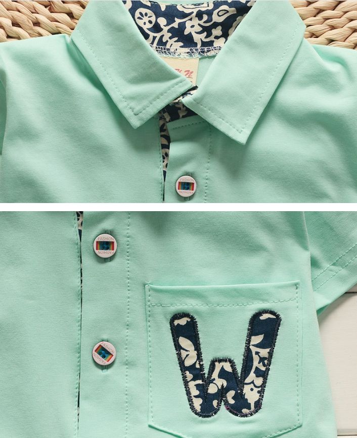 Boys' Polo Suit Children's Cotton Lapel T-shirt