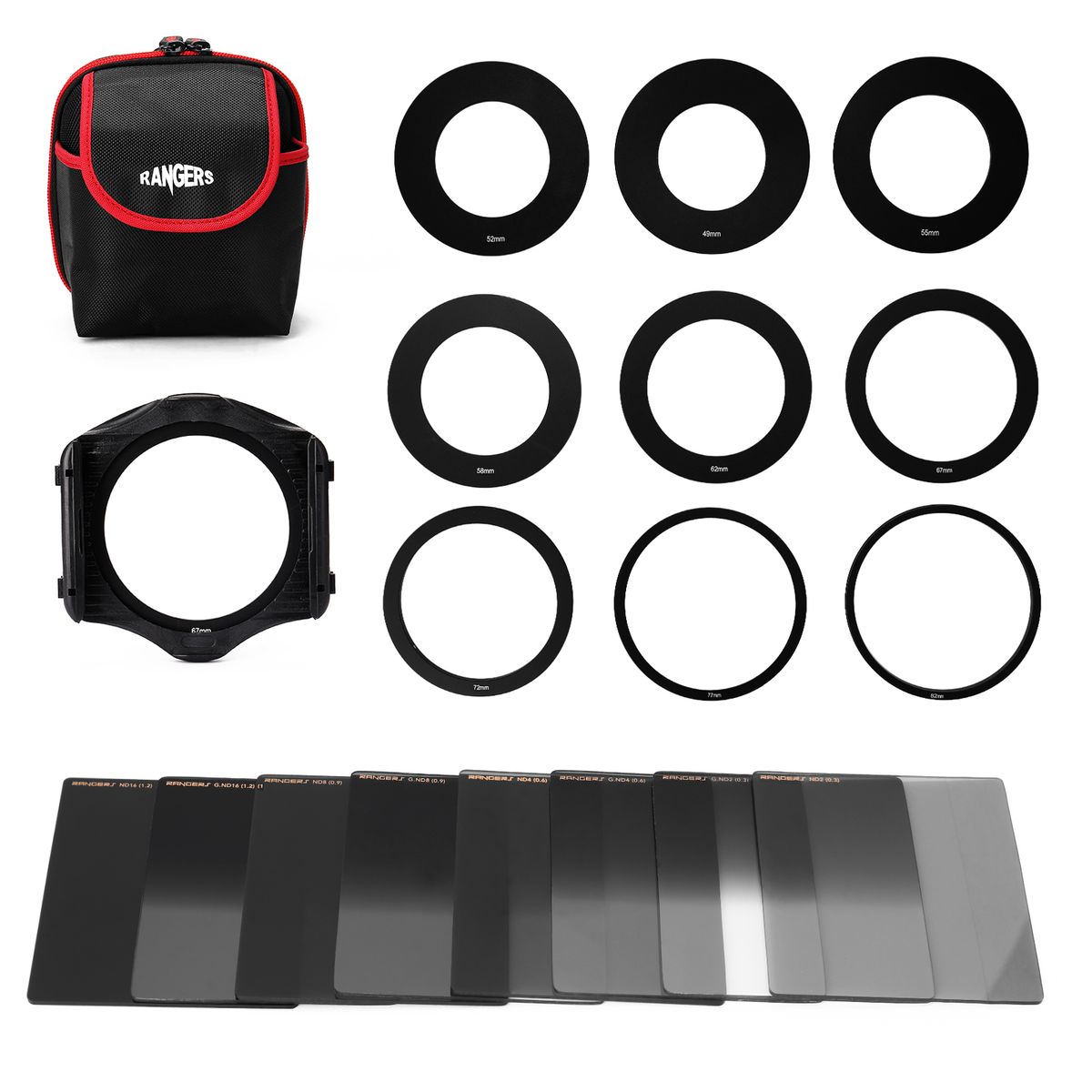 Square Neutral Density Filter Kit ND2+4+8+16 Filter Set With