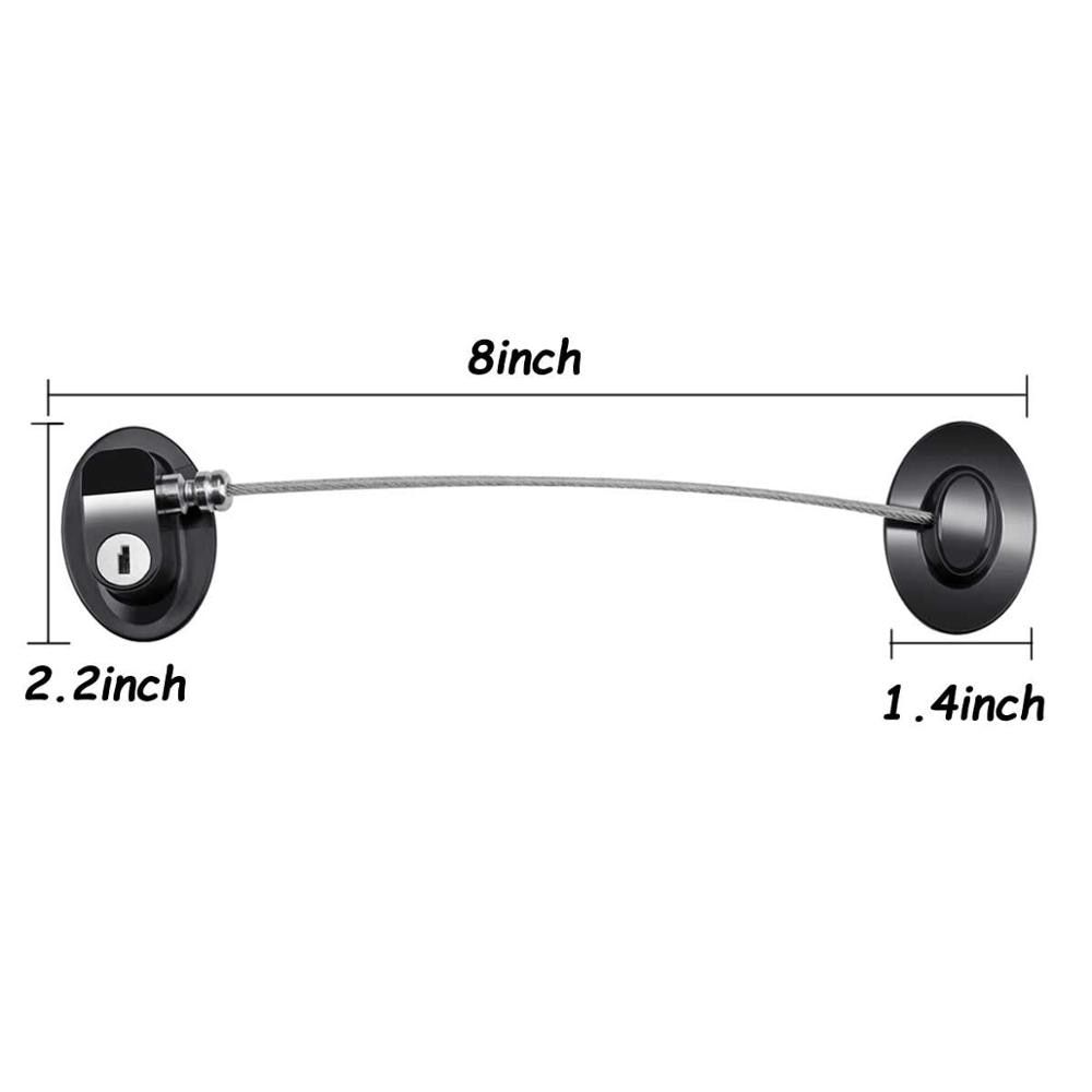 Refrigerator Lock For Children, Mini Fridge Locks For Kids, Freezer Lock, Used In Refrigerator Door, Cabinets Black 1lock 2keys