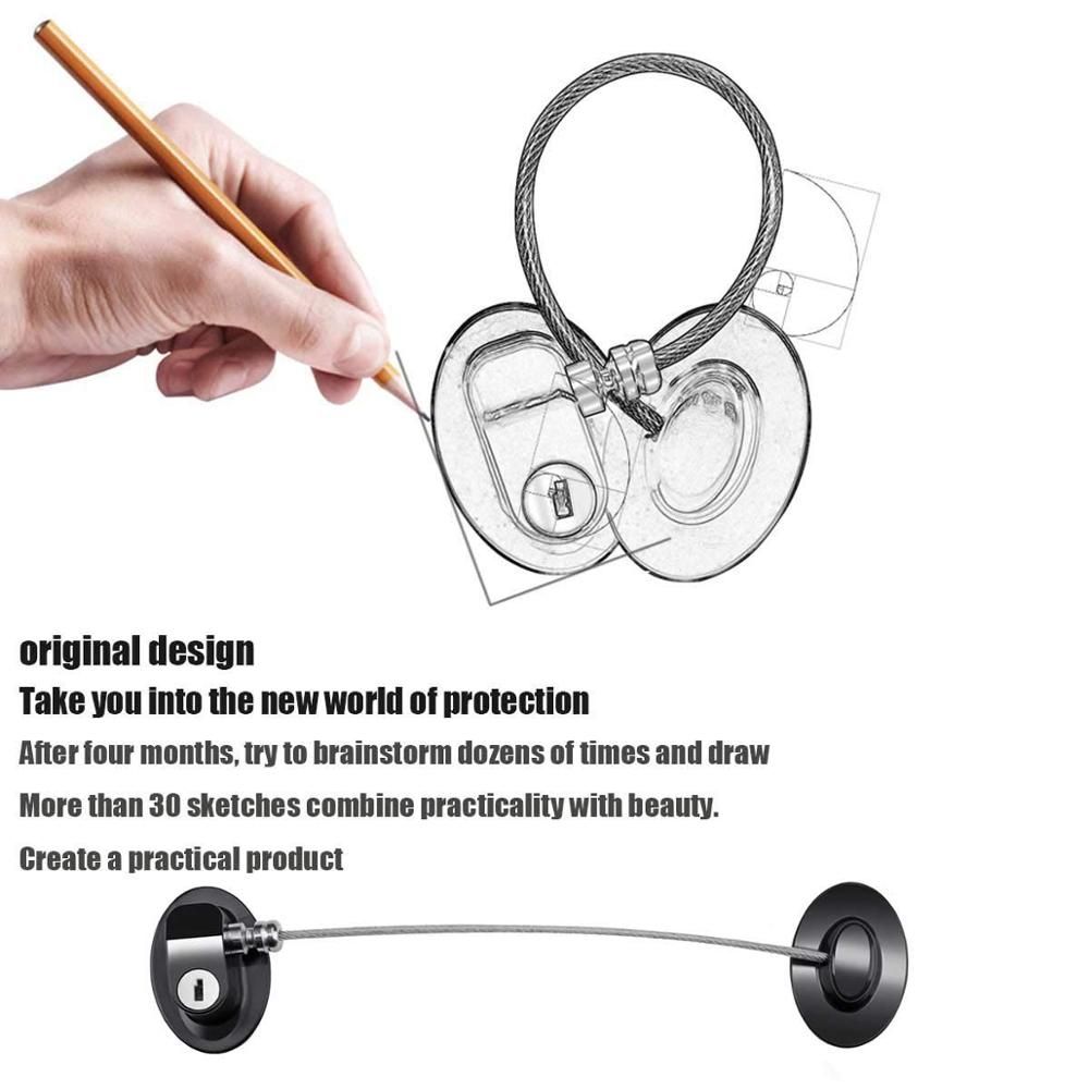 Refrigerator Lock For Children, Mini Fridge Locks For Kids, Freezer Lock, Used In Refrigerator Door, Cabinets Black 1lock 2keys