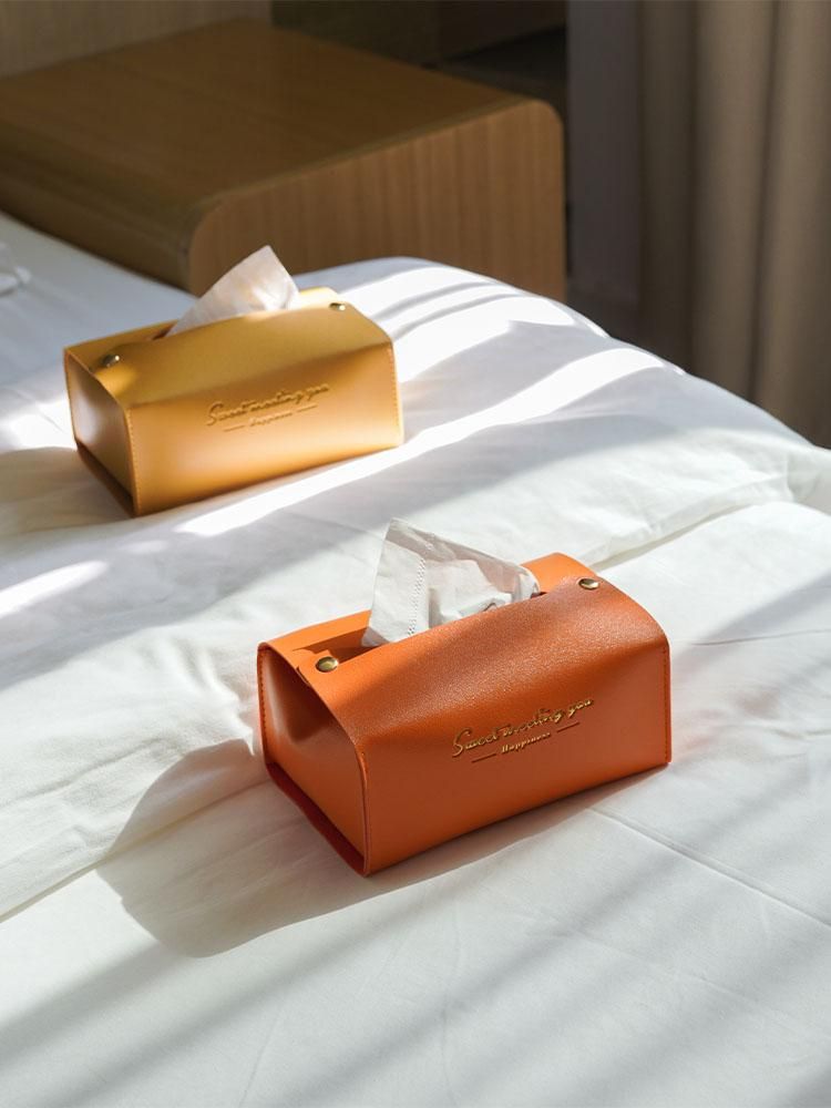 Pvc Leather Tissue Holder Household Tissue Storage Box Tissue Box Living Room Decoration Bedroom Kitchen Office Whole